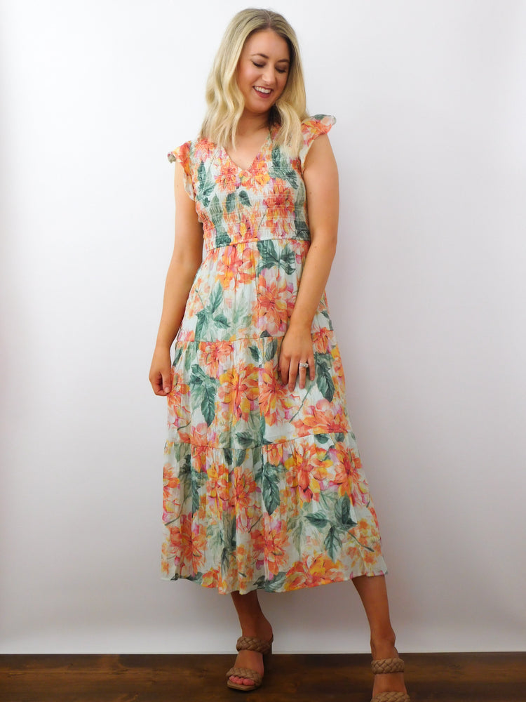 Smell The Flowers Dress: Mint/Multi