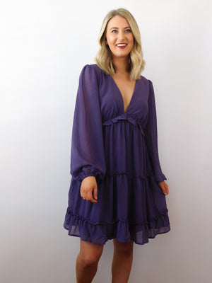 Autumn Breeze Dress: Purple