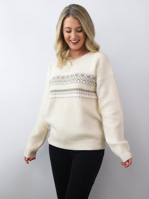 Home For The Holidays Sweater: Ivory