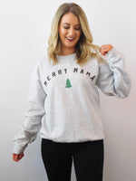 "Merry Mama" Sweatshirt: Heather Grey