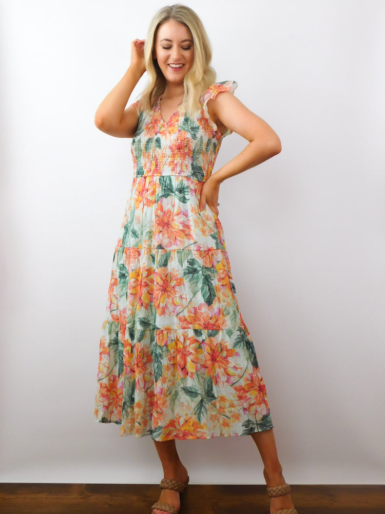 Smell The Flowers Dress: Mint/Multi