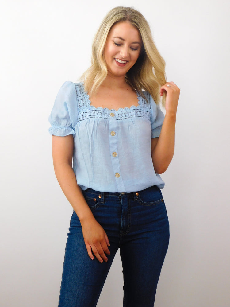 Ready For Vacation Top: Light Blue