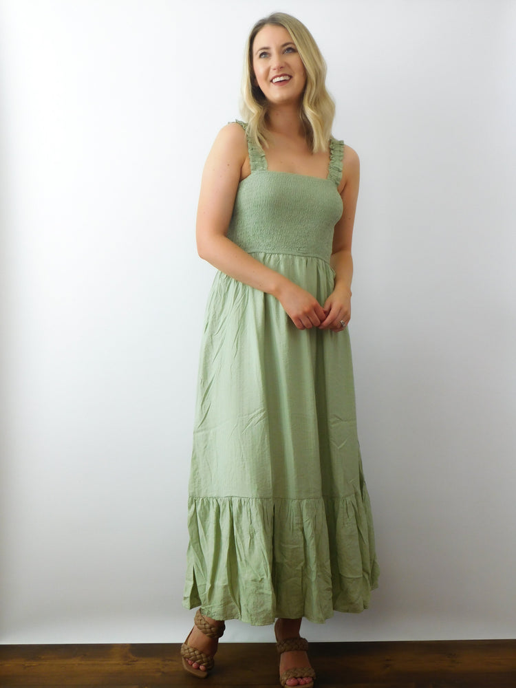 Let's Do Brunch Dress: Light Olive