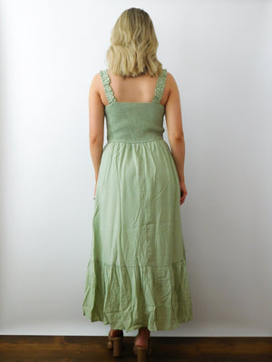 Let's Do Brunch Dress: Light Olive