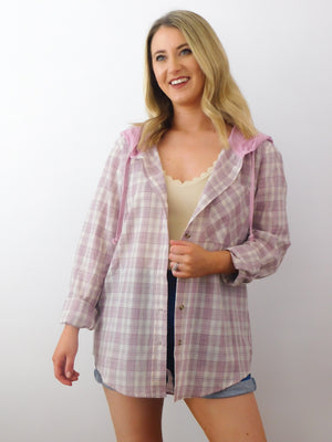 Bonfire Nights Flannel: Lilac/Ivory