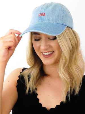 "USA" Hat: Denim Blue