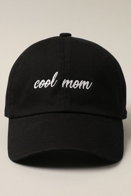 "cool mom" Hat: Black