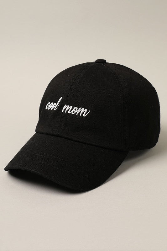 "cool mom" Hat: Black