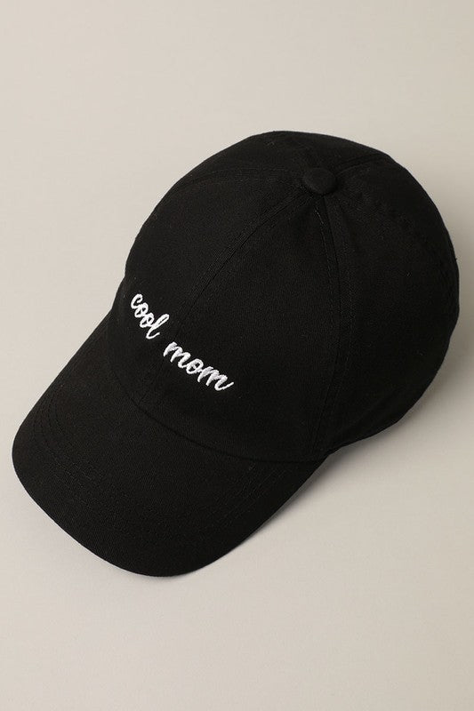 "cool mom" Hat: Black