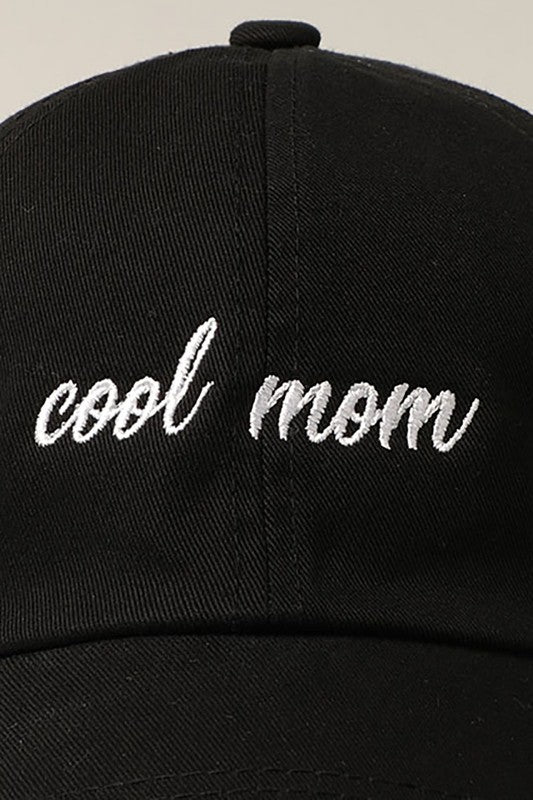 "cool mom" Hat: Black