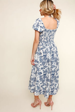 Date Night Dress: White/Navy