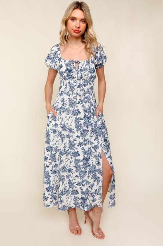 Date Night Dress: White/Navy