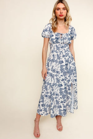 Date Night Dress: White/Navy
