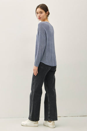 Autumn Breeze Top: Slate Blue