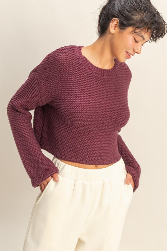 Home For The Holidays Sweater: Burgundy