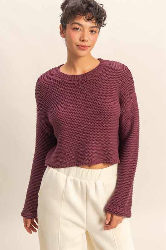 Home For The Holidays Sweater: Burgundy