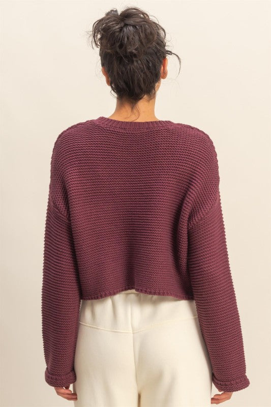 Home For The Holidays Sweater: Burgundy