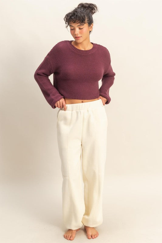 Home For The Holidays Sweater: Burgundy