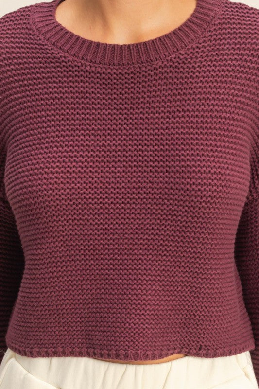 Home For The Holidays Sweater: Burgundy