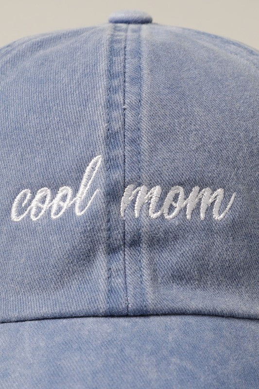 "cool mom" Hat: Denim Blue