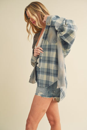 Winter Blues Flannel: Multi