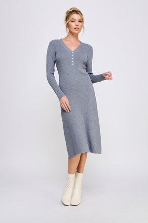 Stay Cozy Dress: Heather Grey