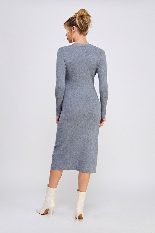 Stay Cozy Dress: Heather Grey