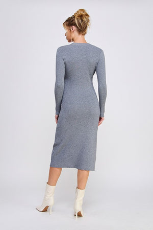 Stay Cozy Dress: Heather Grey