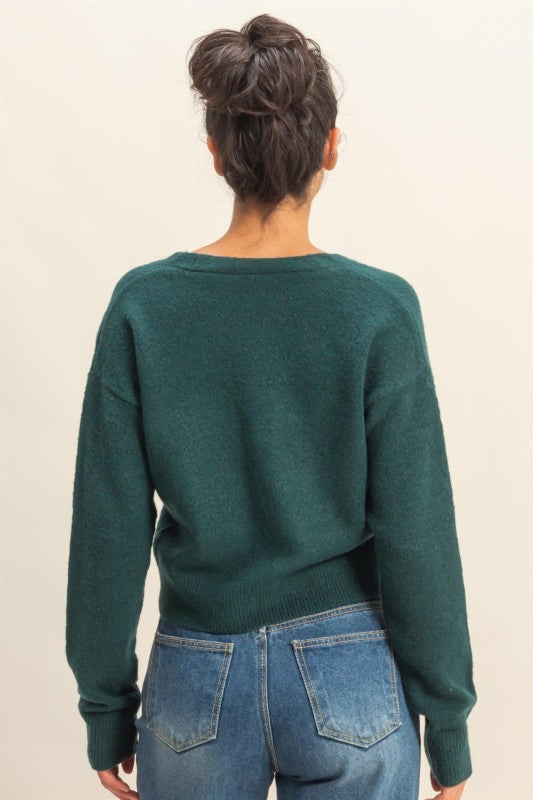 I Heart You Cardigan: Forest Green
