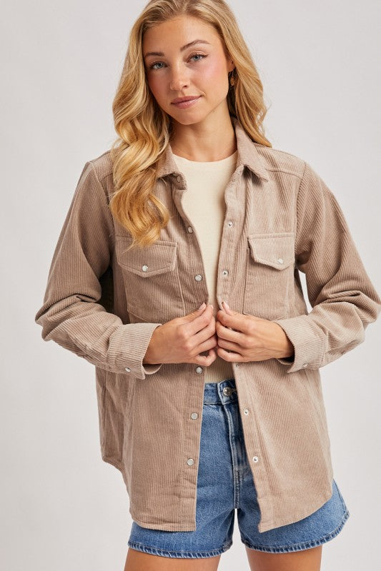 Fall Feeling Shacket: Mushroom