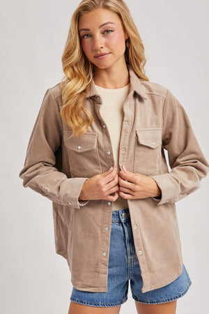 Fall Feeling Shacket: Mushroom