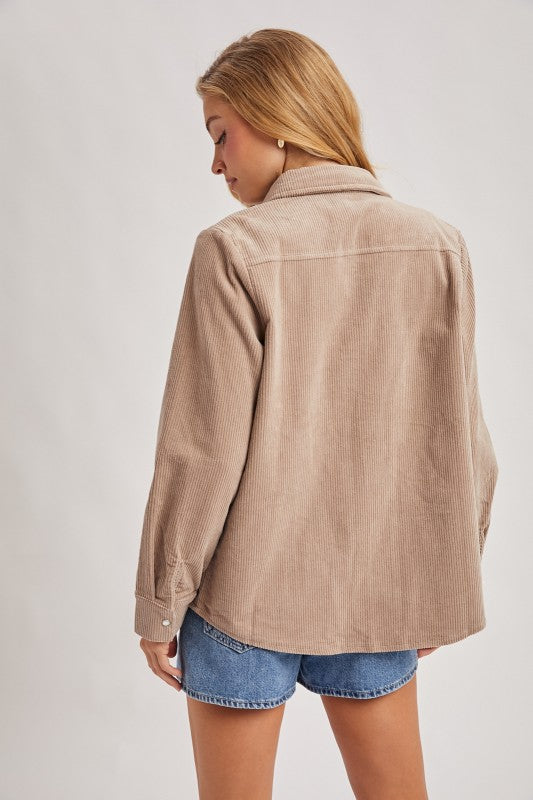 Fall Feeling Shacket: Mushroom