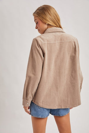Fall Feeling Shacket: Mushroom