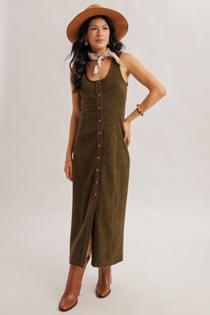 Dark Olive Corduroy Maxi Dress – Love Me Apparel Boutique