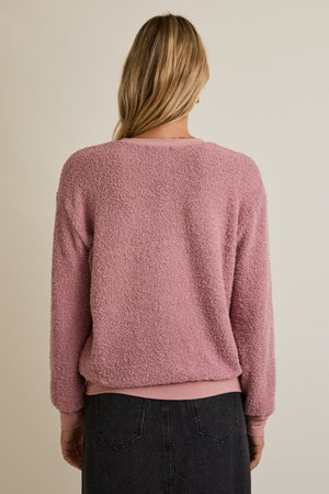 Follow Me Sweater Top: Dusty Pink