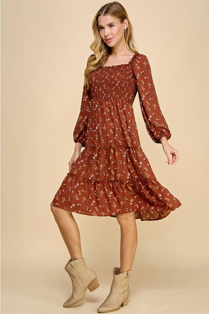 Grateful For You Dress: Rust
