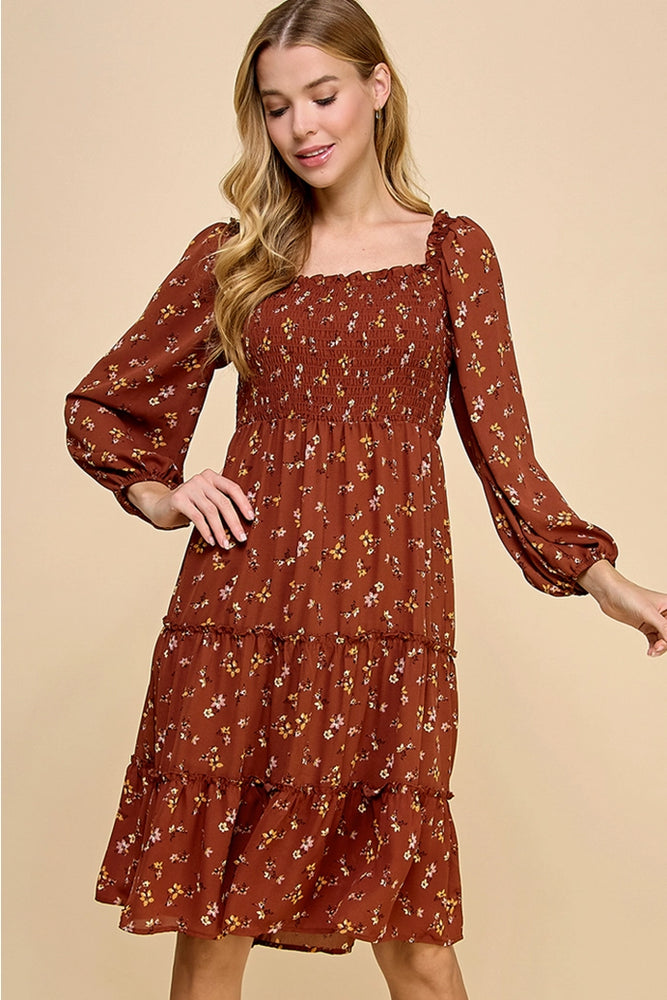 Grateful For You Dress: Rust