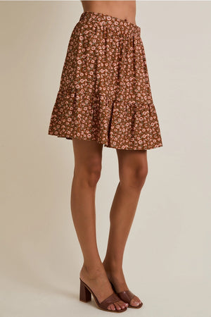 Fall Florals Skirt: Rust/Multi