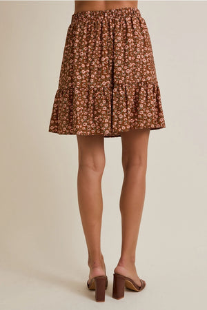 Fall Florals Skirt: Rust/Multi