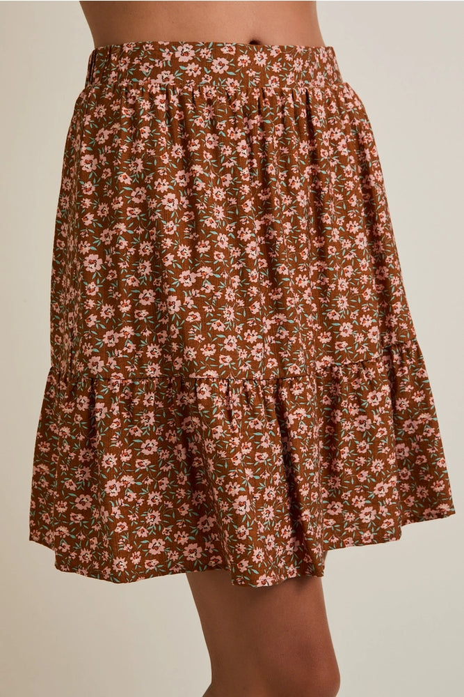 Fall Florals Skirt: Rust/Multi