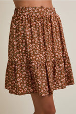 Fall Florals Skirt: Rust/Multi